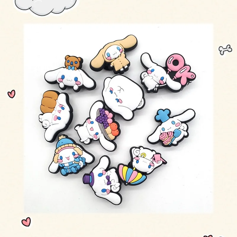 

Sanrio Series Shoe Charms Kawaii Cinnamoroll Melody Shoe Accessories Decration DIY Sandals for Kids Gifts