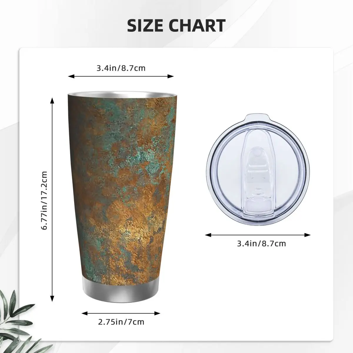 Oxidized Copper Stainless Steel Tumbler Vacuum Insulated Mugs Thermal Cold Bottle Straws With Lid 20oz