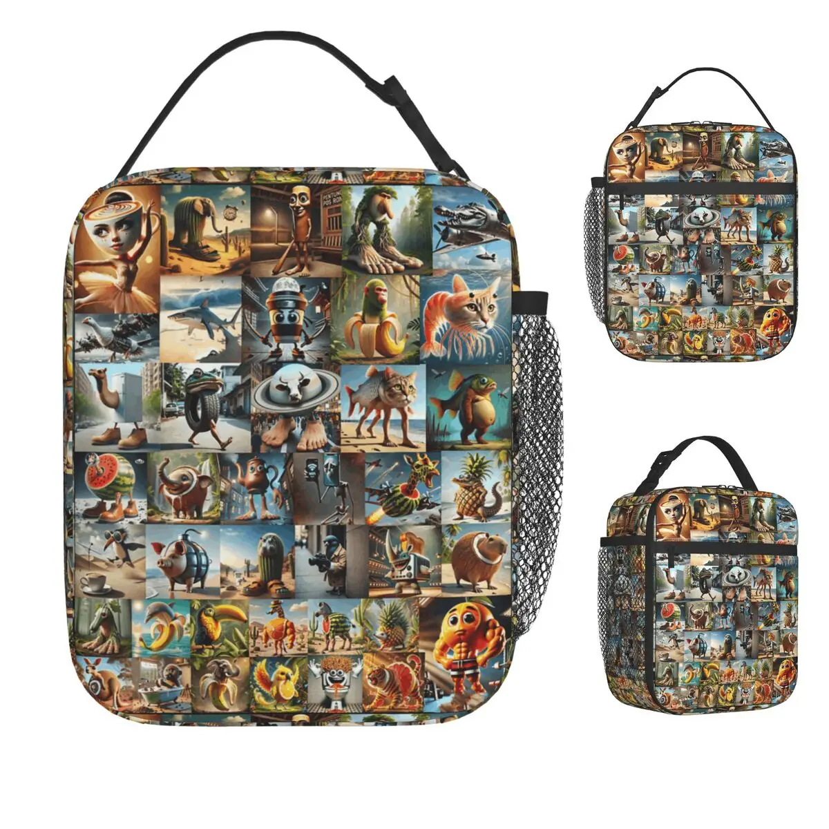 

Funny Italian Brainrot Memes Compilation Lunch Bag School Lunch Box For Men Funny Print Tote Food Bags Oxford Cooler Bag