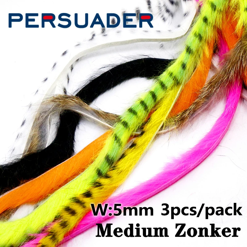 Medium rabbit zonker 3strips packed total 1meter fly tying rabbit hair fur strips 5mm wide for 6#-2/0 zonker fish/leech streamer