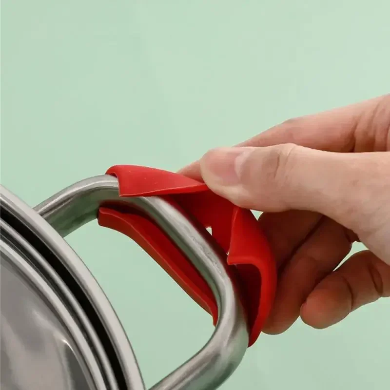 2/8Pcs Heat Insulated Silicone Pan Handle&Pot Ear Covers Non-Slip Grips for Steamer Casserole Fry Pan Kitchen Cooking Daily Use view 5