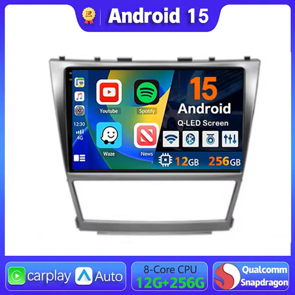 

QLED Android 15 For Toyota Camry 40 2006 - 2011 DSP AGPS Car Radio Multimedia Video Player Autoradio Stereo Head Unit WIFI 4G