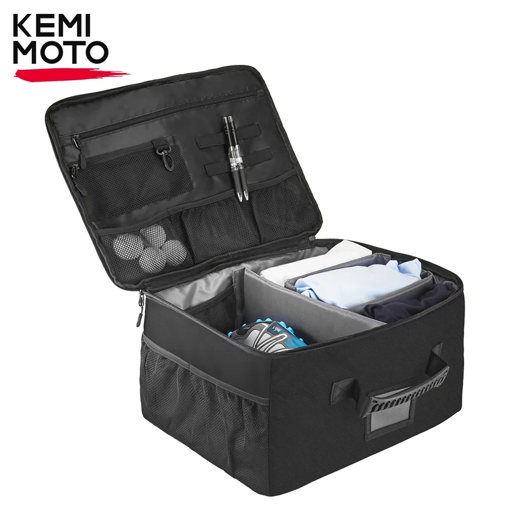 

KEMIMOTO Golf Trunk Organizer Collapsible 1680D Waterproof Trunk Organizer Car SUV Large Storage Space Great Gift Golfers Black