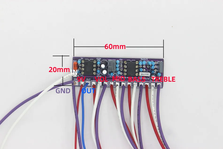for Bass guitar modification upgrade built-in three-stage front circuit analysis RB400 preamp EQ