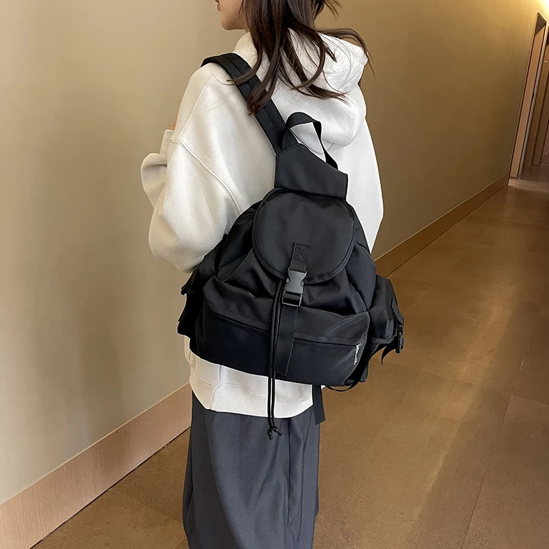 

Korean Version Instagram Three pocket Large Capacity Backpack Middle High Students School Bag Commuting Bag mochilas escolares