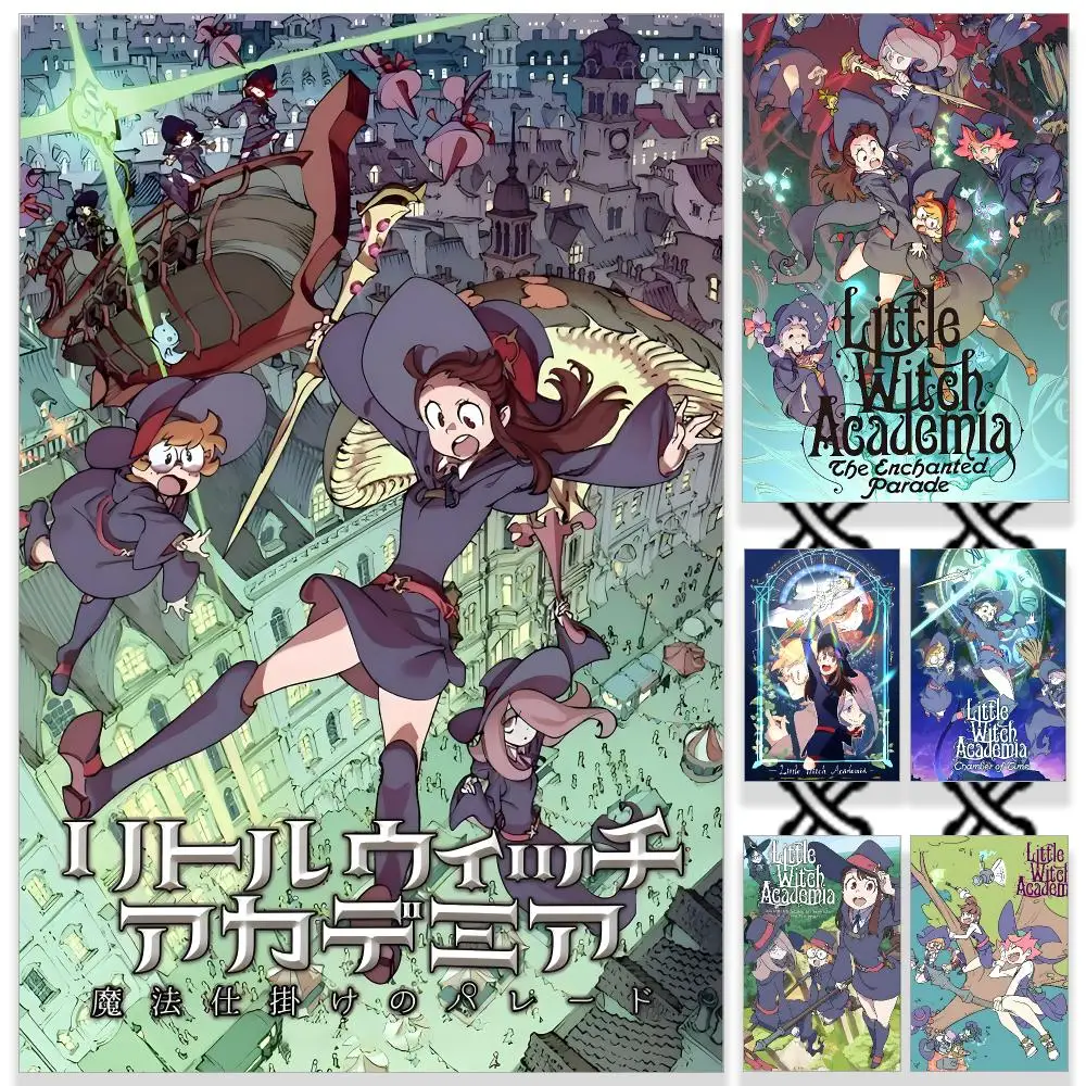 Fantasy Little Witch Academia Poster HD Waterproof PP Self-Adhesive Removable Wall Art Poster Bedroom Cafe Gym Home Decor Gift