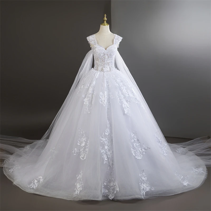 Słodkie Suknie Ślubne Luksusowa Koronkowa Suknia na Przyjęcie Weselne z Trenem Klasyczna Suknia Ślubna Szyta na Miarę Nowość 2025 Plus Size