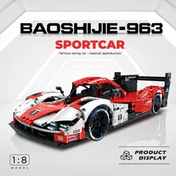 Baoshijie-963 Supercar Model Building Block 1:8 Scale Technical Desk Decoration Assembly High tech Bricks Sets Kid Toys For Gift