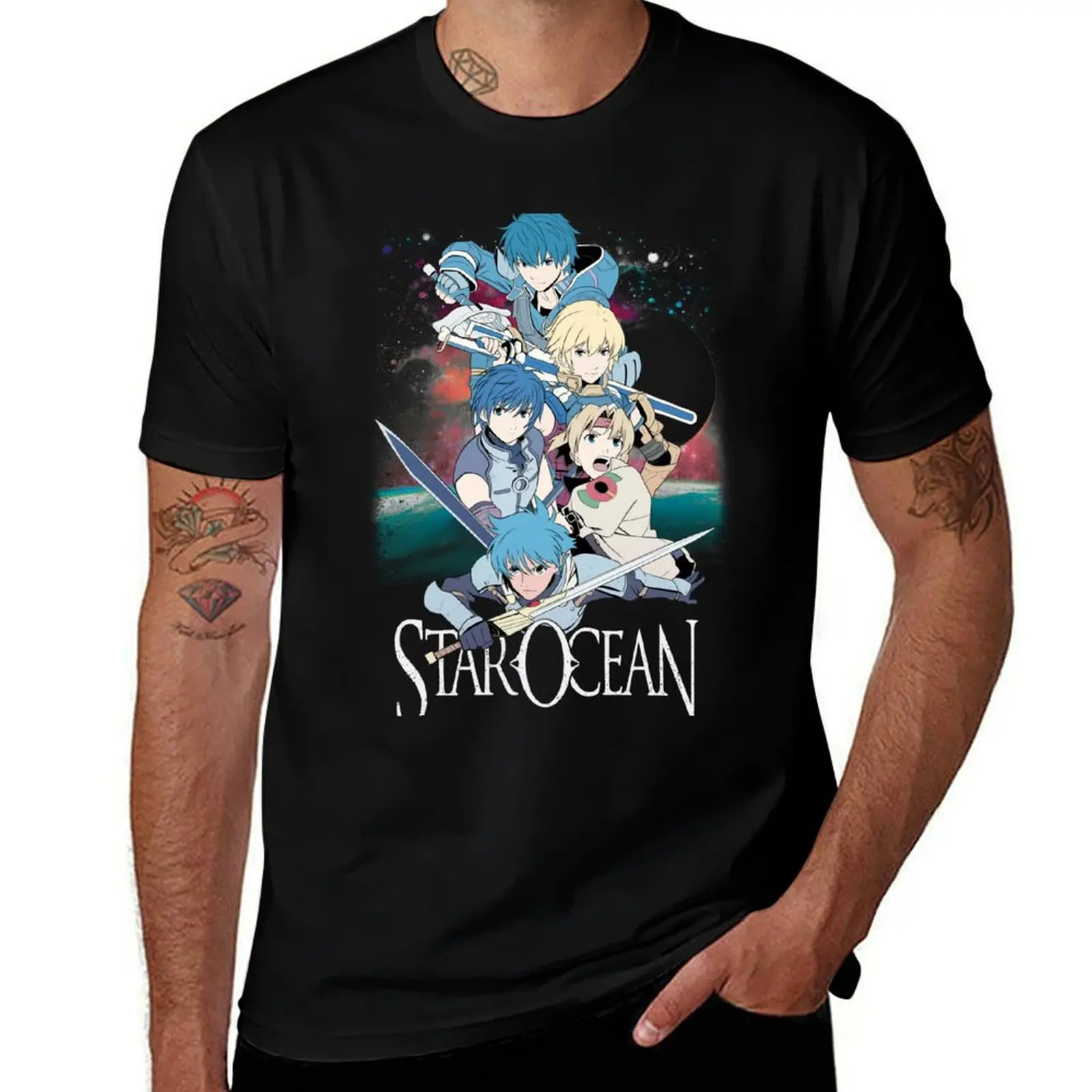 

Star Ocean JRPG Game T-Shirt sweat Funny t-shirts blacks kawaii clothes mens designer clothes