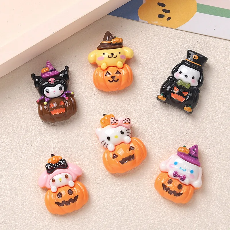 10 Stücke Neue Modelle Harz Niedlichen Cartoon Halloween Kürbis Serie Flachen Boden Ornament DIY Schmuck Machen Maniküre Zubehör