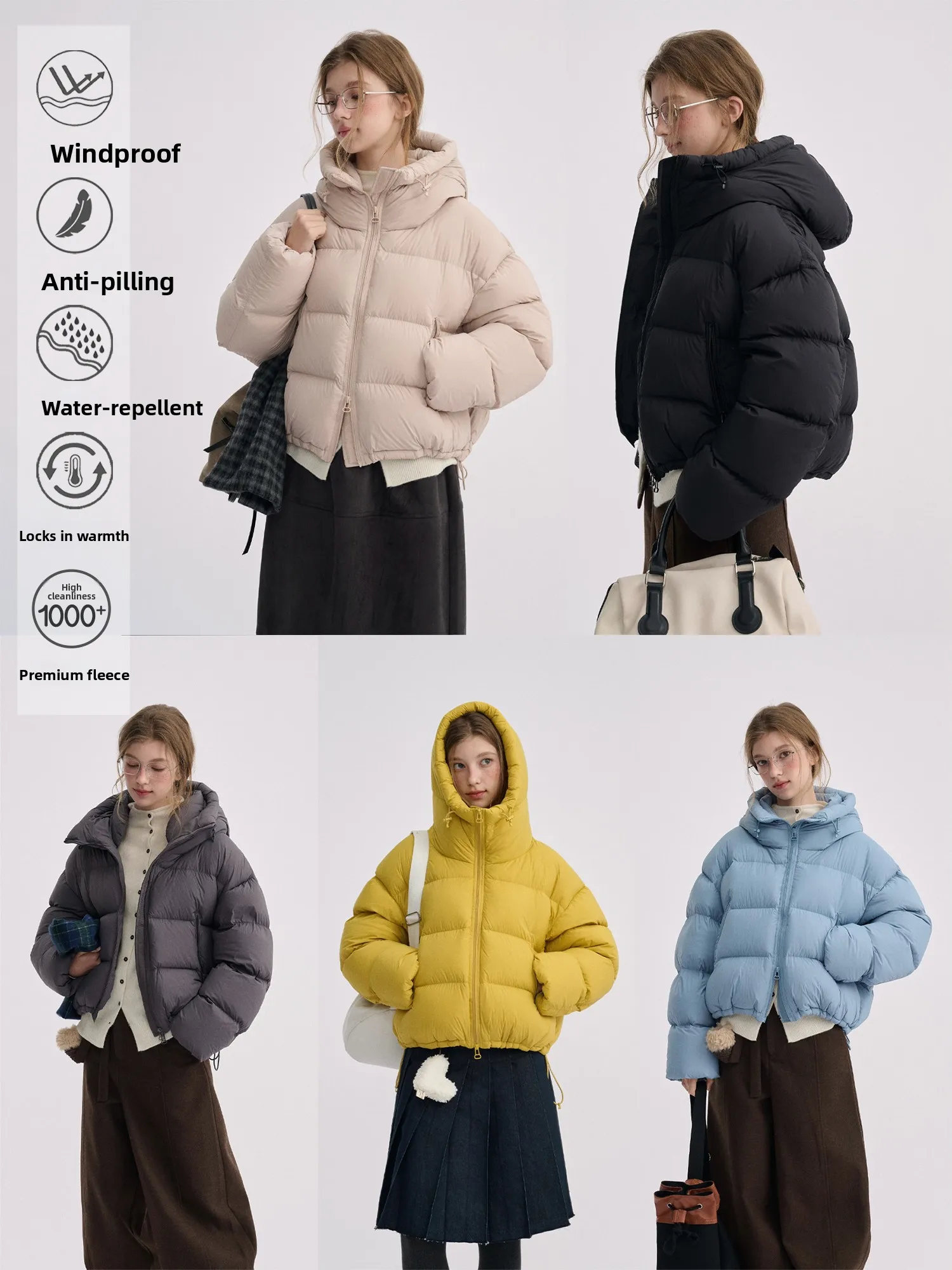 

Enroute Cloud Donut Light, тонкий пуховик с капюшоном и завязками, женский свободный крой, нейлоновое ветрозащитное белое пуховое пальто Du