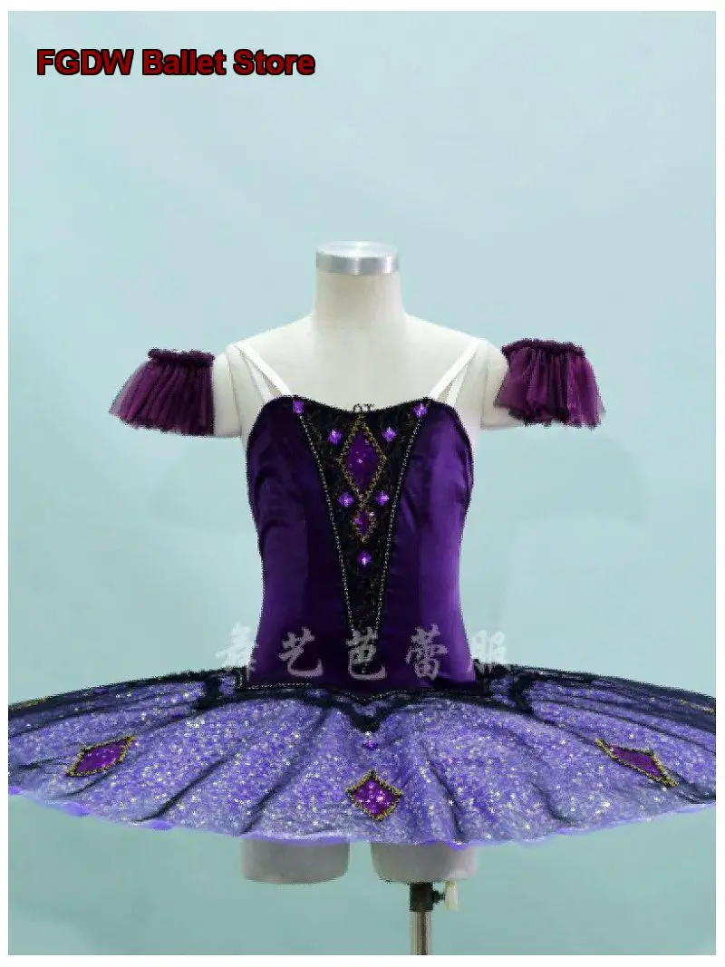 Competition Tulle Tutu with 7 Layers for Children/Venice Carnival/Lilac Variation Kids Mesh