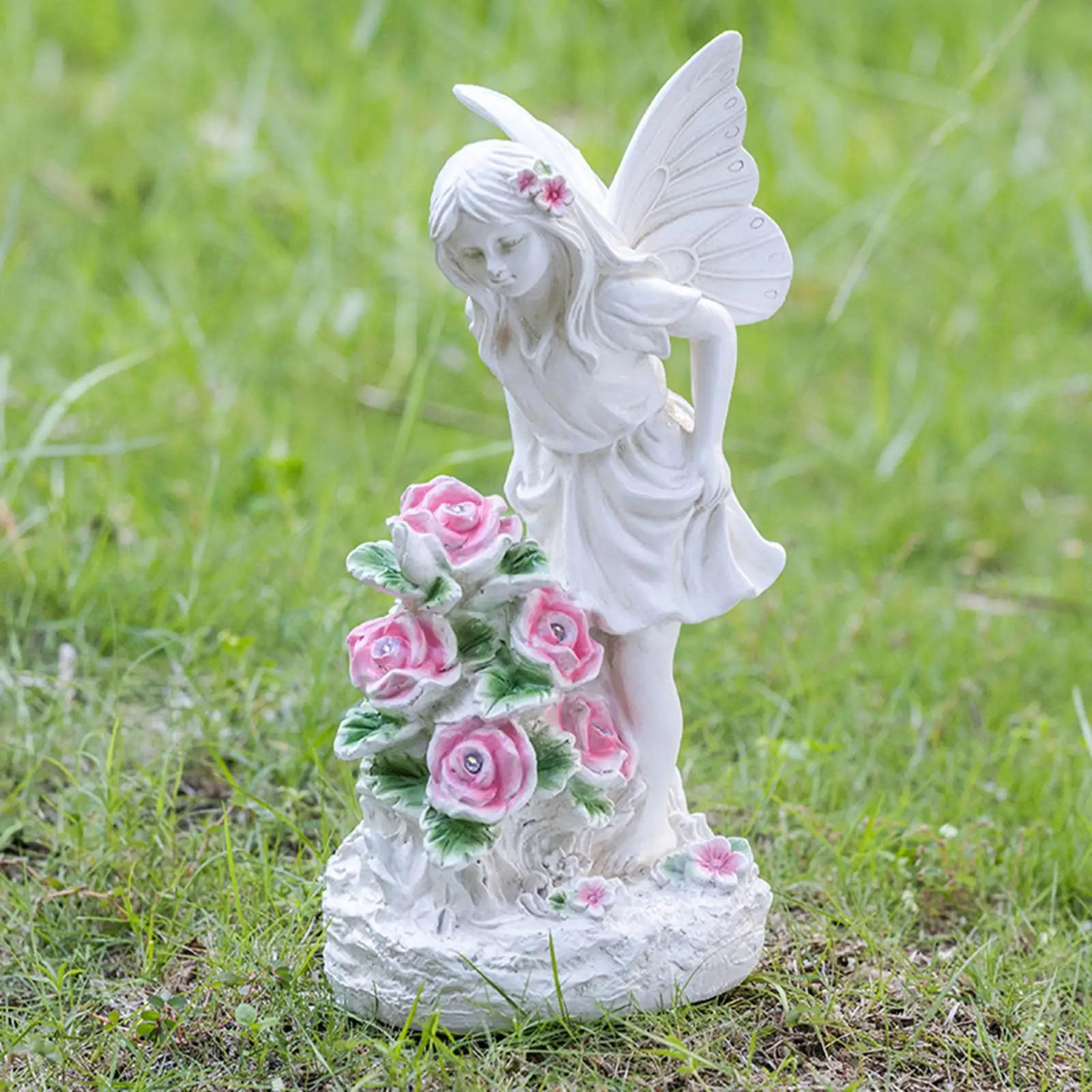 Solar Garden Statue Fairy Angel Statue Garden Figurine for Patio Balcony