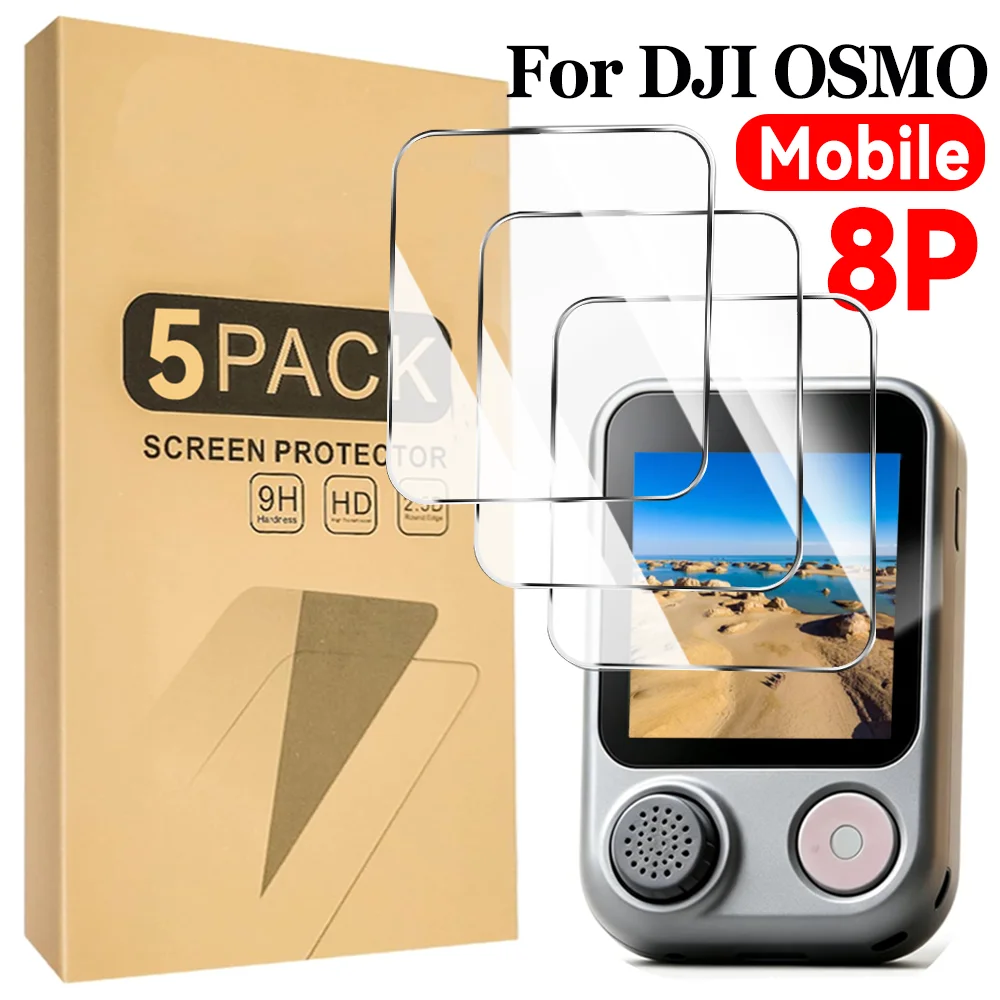 5-1PCS HD Clear High-Aluminum Tempered Glass for DJI Osmo Mobile 8P Screen Protector 9h Hardness Anti-scratch Protective Film