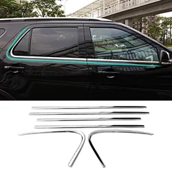 Mudguards For Ford Explorer 2011 2012 2013-2019 Stainless steel Chrome Exterior Window Molding Strip Sill side Cover Trim 12PCS
