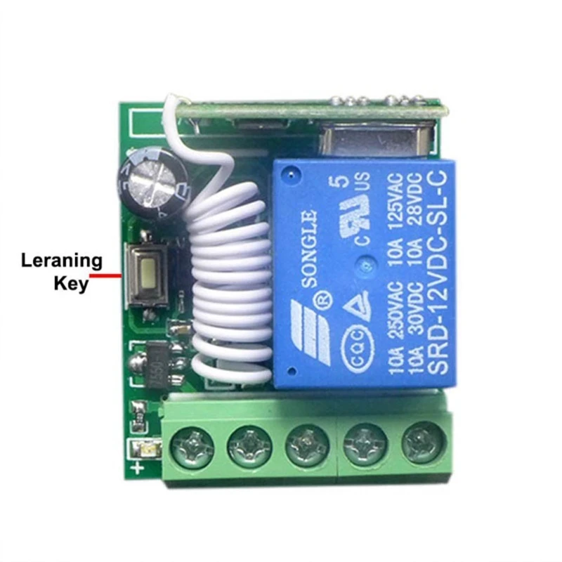 12V 1CH 433Mhz RF Módulo Relé Inalámbrico Interruptor Control Remoto para Transmisión Inteligente