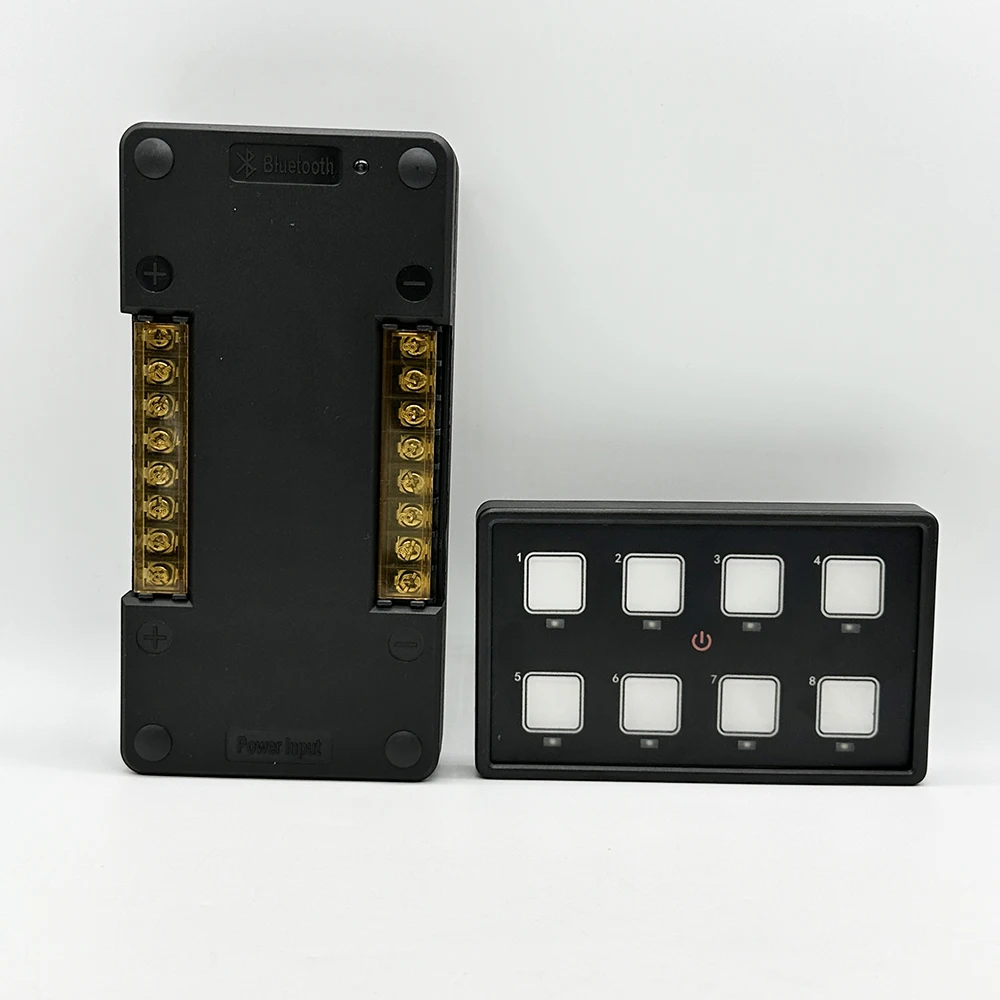 New Product 8 Gang Bluetooth Touch Switch Panel, Automatic Dimmable Control Box For Boat ATV Caravan Vehicle