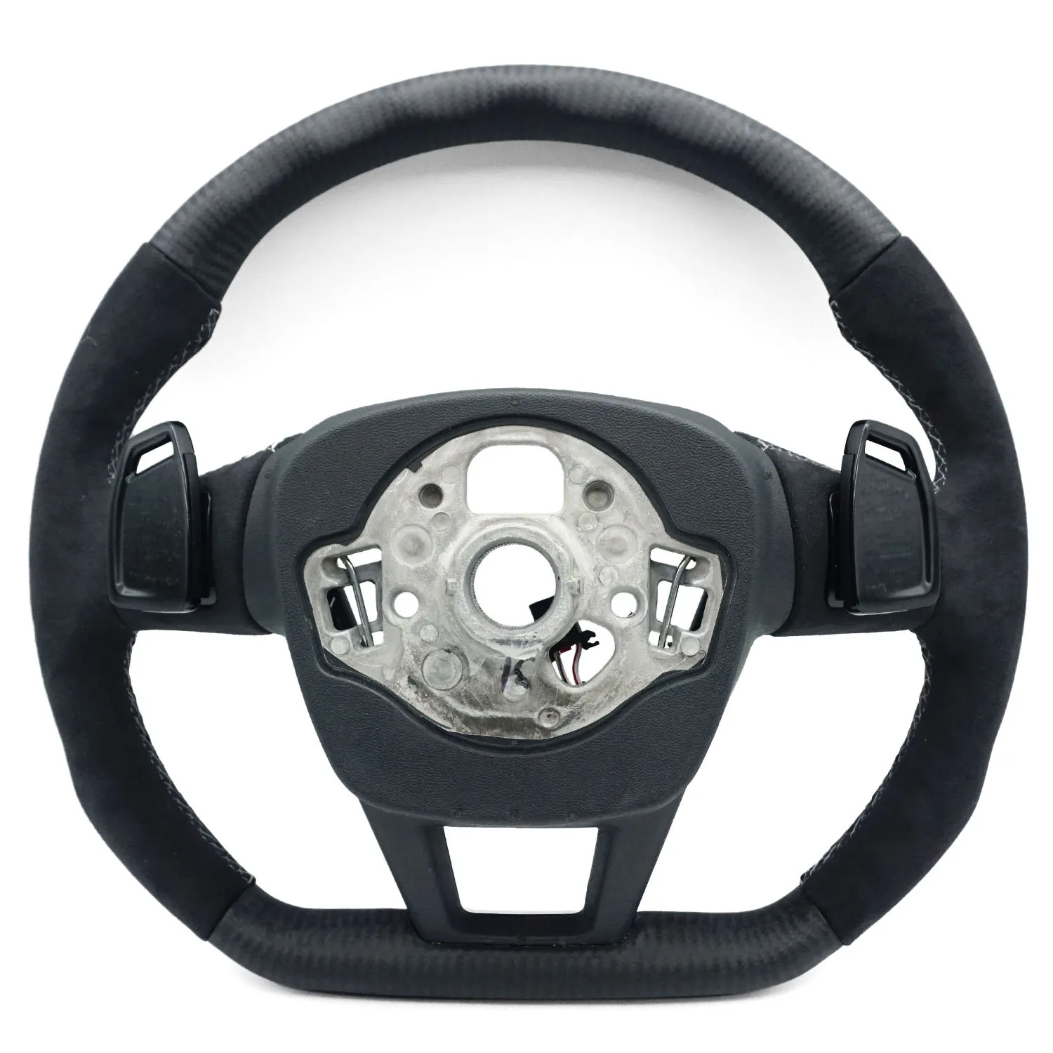 Suitable for Audi A6C8 S standard matte carbon fiber half-turned gray line with button paddle with heated steering wheel