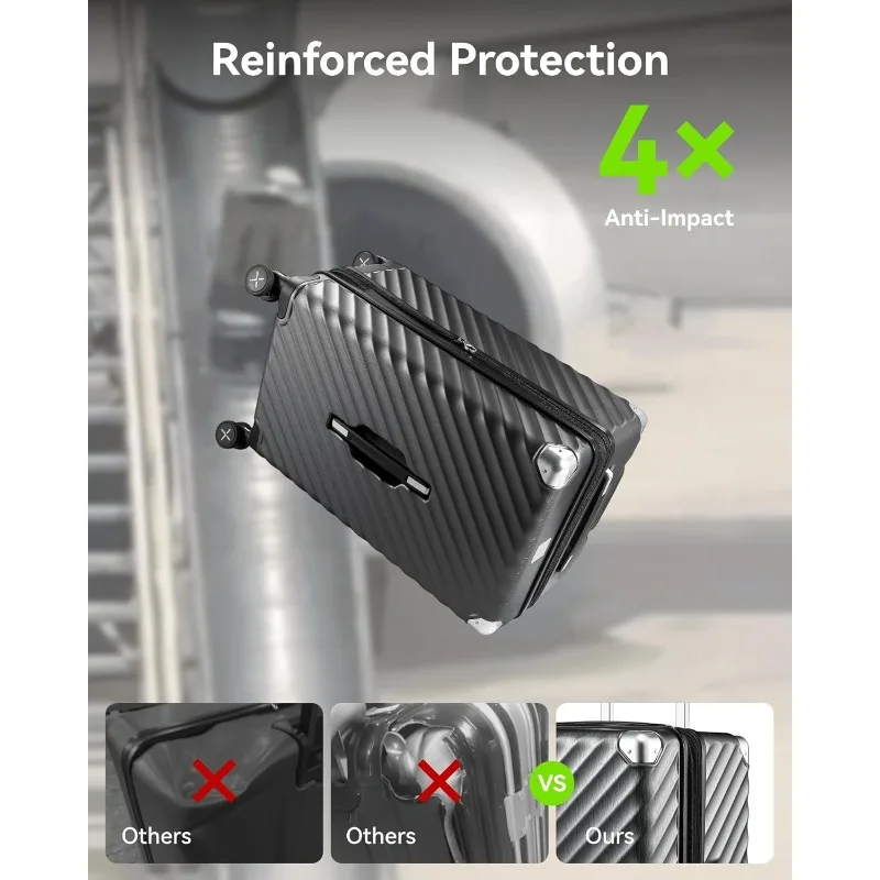 26-дюймовый багажник с вращающимися колесами, глубокой вместительностью и расширяемой конструкцией, амортизирующими колесами