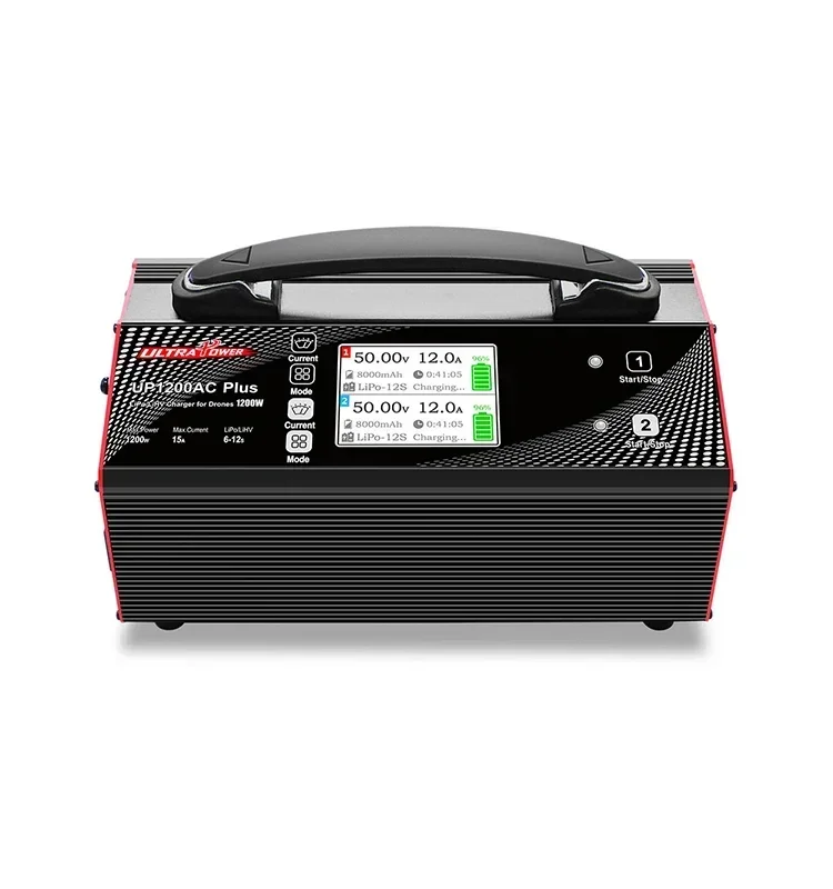 CHKJ UltraPower UP1200AC PLUS 2X600W 1200W cargador de equilibrio de batería de doble canal 15A 6-12S con pantalla para pulverización agrícola