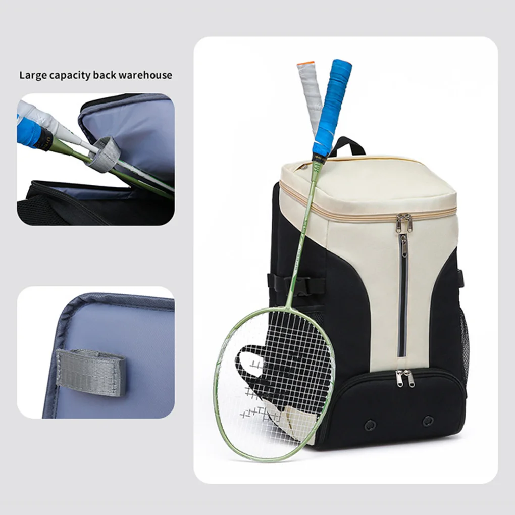 Badminton Rackets Backpack Large Capacity Outdoor Sports Travel Shoulder Bag Shoes Pocket Laptop Bag Basketball Gym Rucksack