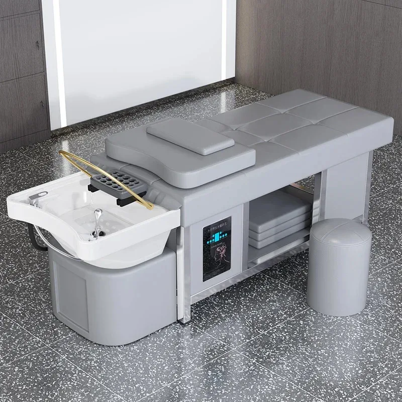 كرسي غسيل احترافي لصالونات التجميل لتدليك الشعر، وسرير الشامبو، وعلاج المياه برأس السبا، وسرير شامبو الدورة الدموية