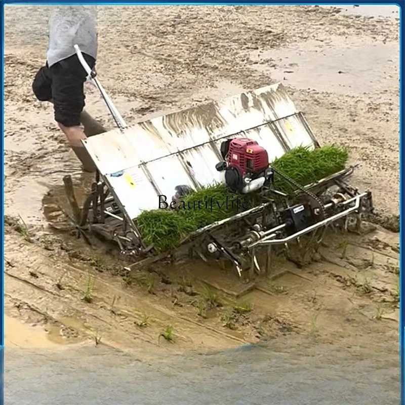 03.*New light hand-held rice transplanter Six-line self-walking rice planter Mountain and hilly rice transplanting
