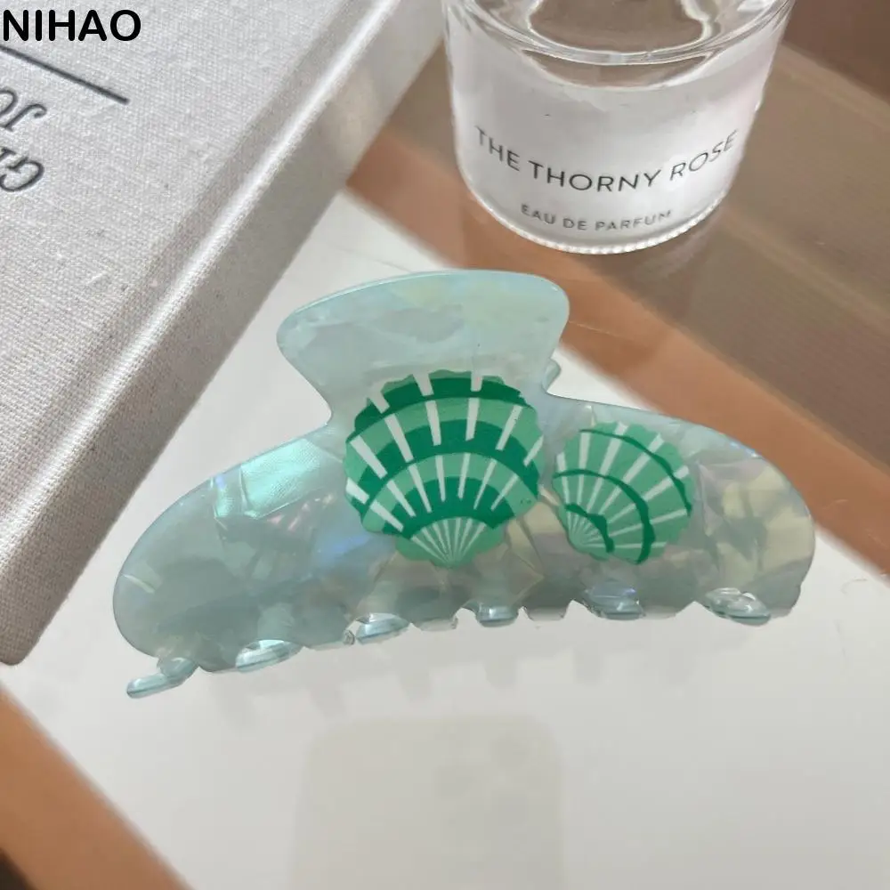 

Sweet Ocean Animal Hair Clip Acetic Acid Beach Headwear Shell Hair Claw Korean Style High Ponytail Clip Geometry Shark Clip