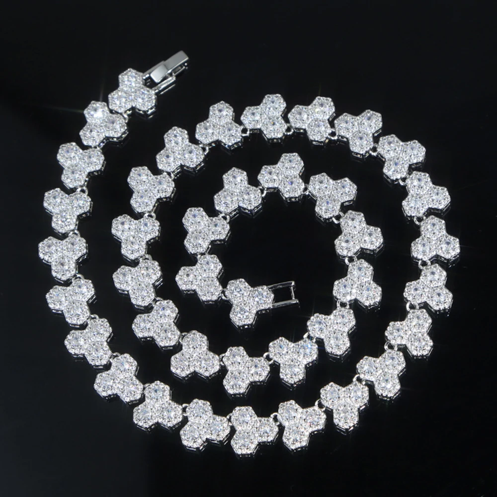 

Icedminer Honeycomb Iced Out Tennis Chain Necklaces for Men Women Bling Chain Hip Hop Goth Jewelry Free Shipping