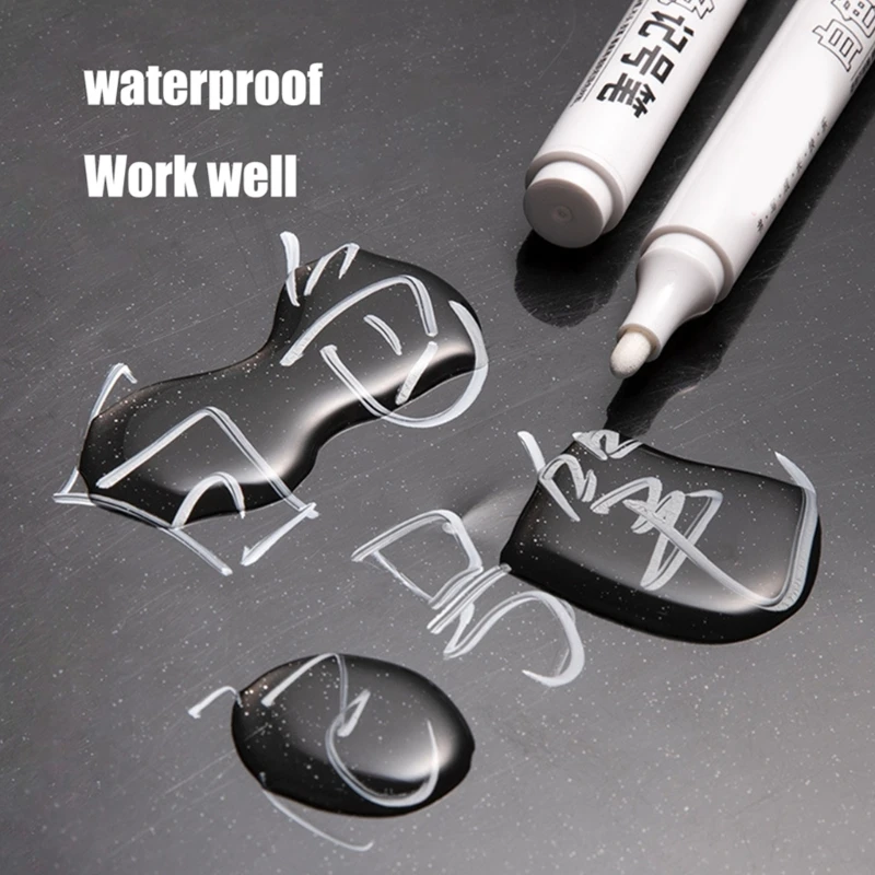 Juego 10 unidades rotuladores pintura blancos a base aceite, rotuladores permanentes, papelería, suministros para