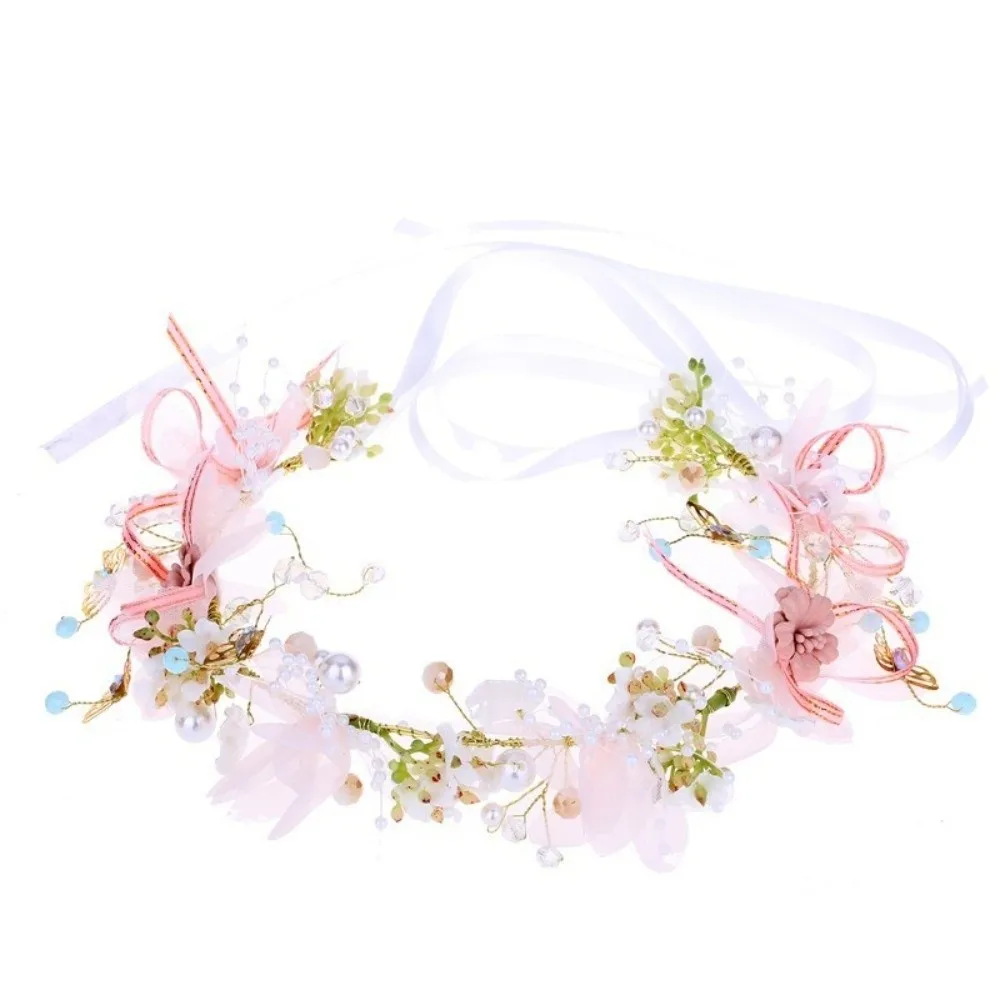 

Headwear Korean Style Flower Crown Hairband Hair Hoop Tiara Wreath Headband Butterfly Pearl Garland Wristband Live House