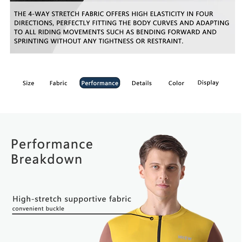 MKEW Sommer Herren Pro Radsporttrikot Atmungsaktive MTB Kurzarm-Fahrradbekleidung mit Taschen für Mountainbike und Rennrad – Detail 6
