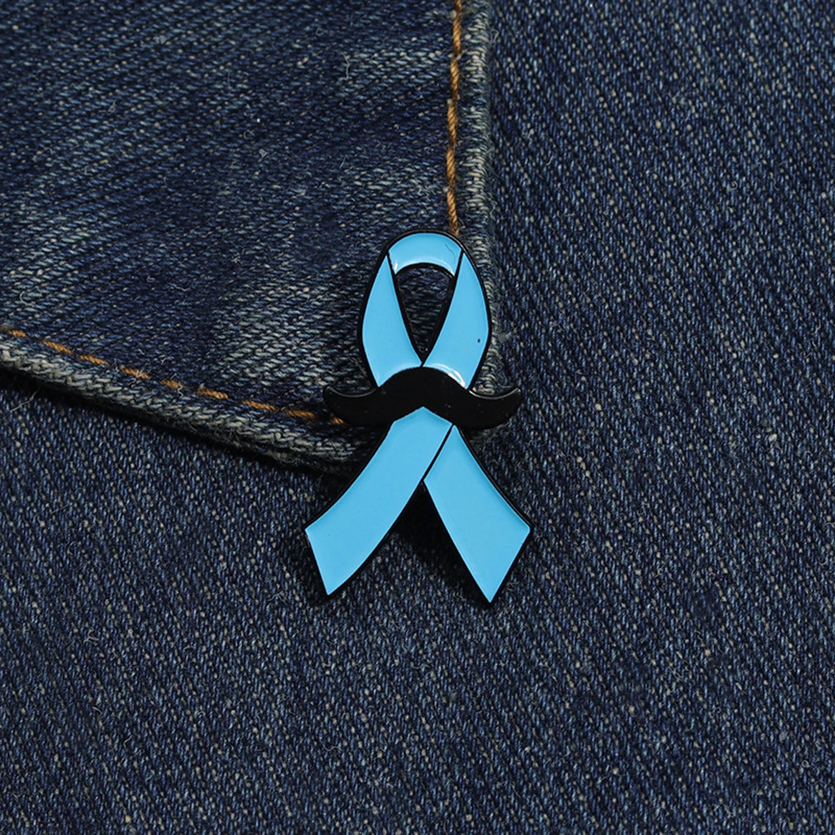 Blue Ribbon Care Men's Health Enamel Brooch Custom Prostate Cancer Lapel Pins Badges Jewelry Gift For Male Friends