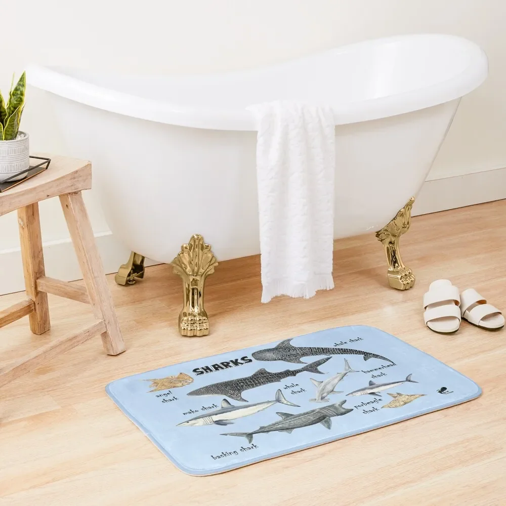 

Sharks for shark lovers Bath Mat Carpet Living Room Bathroom Accessories Carpet Rug Bath Room Acessories Mat