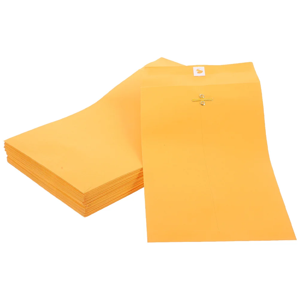 

100Pcs Clasp Envelopes Letter Size Kraft Envelope for Documents Mailing Contracts Reports Business Correspondence File Storage