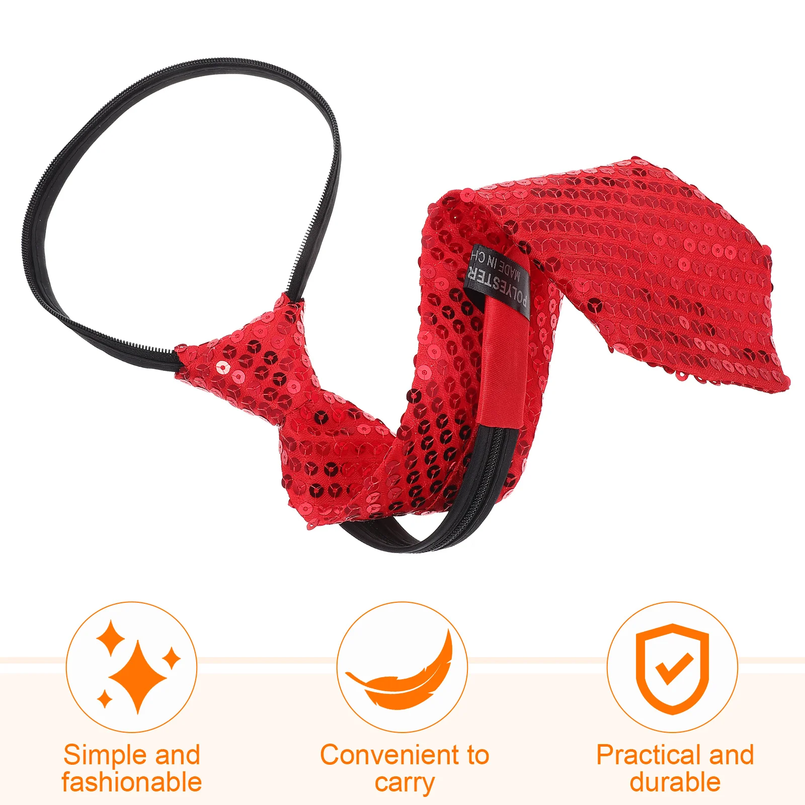 1pc Sequin Tie Shiny Fashion For Cosplay Party Performance Costume Decor Accessory Mens Shine Necktie Party Props Festival