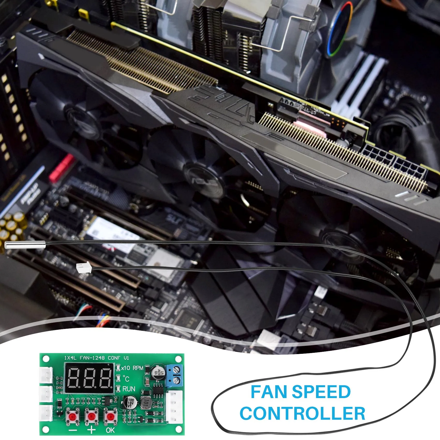 PWM 모터 선풍기 속도 컨트롤러, 온도 제어 지지대, EC EBM 선풍기, DC 12V, 24V, 48V, 5A, 2, 3, 4 와이어