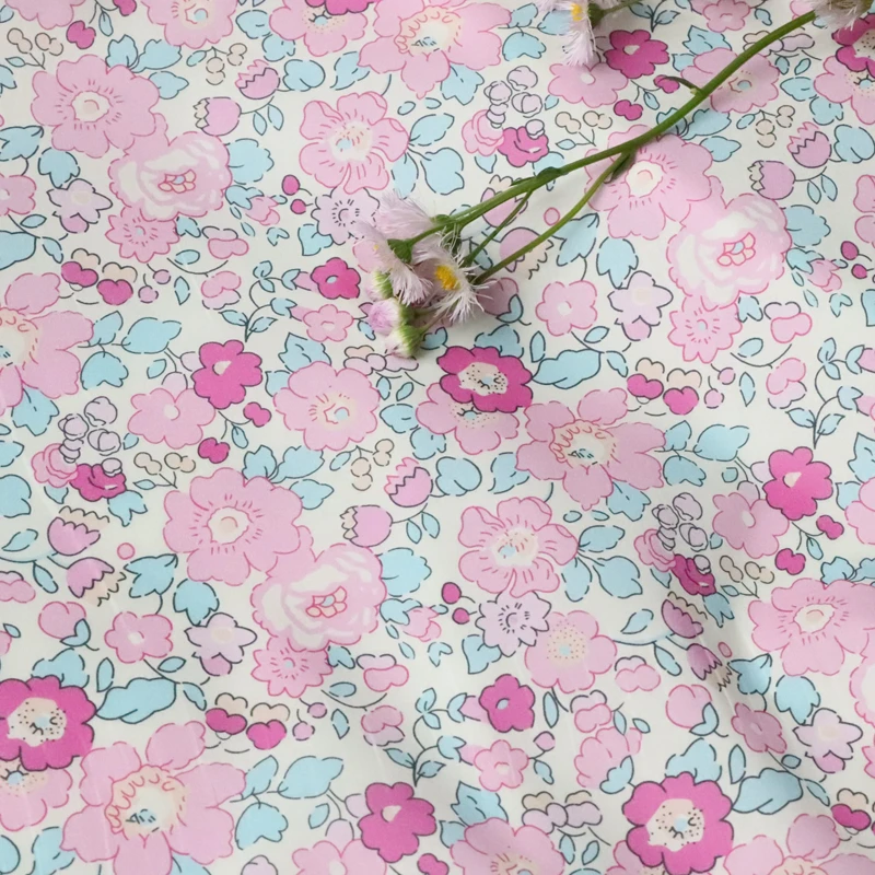 Betsy Floral 100% Cotton 80S Like Liberty Fabric Digital Printing For Sewing Cloth Dresses Skirt Kids Designer Poplin Sewing