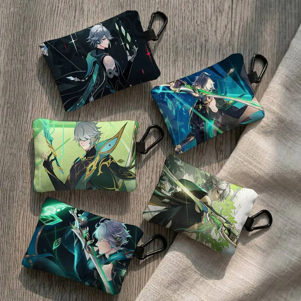 Anime Game Genshin Impact Alhaitham Everyday Oxford Cloth Zipper Coin Purse - Lightweight Card Holder & Hanging Key Pouch