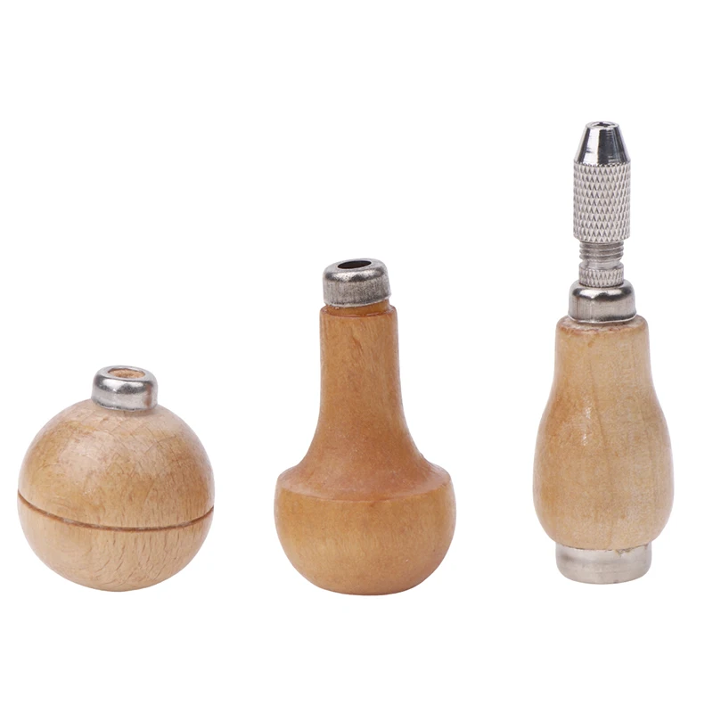 Mushroom Push Drill Bit Handle Jewelry Craft Handle Graver Pin Vise Wooden Handle With Chuck DIY Woodworking Twisting Wire Tools