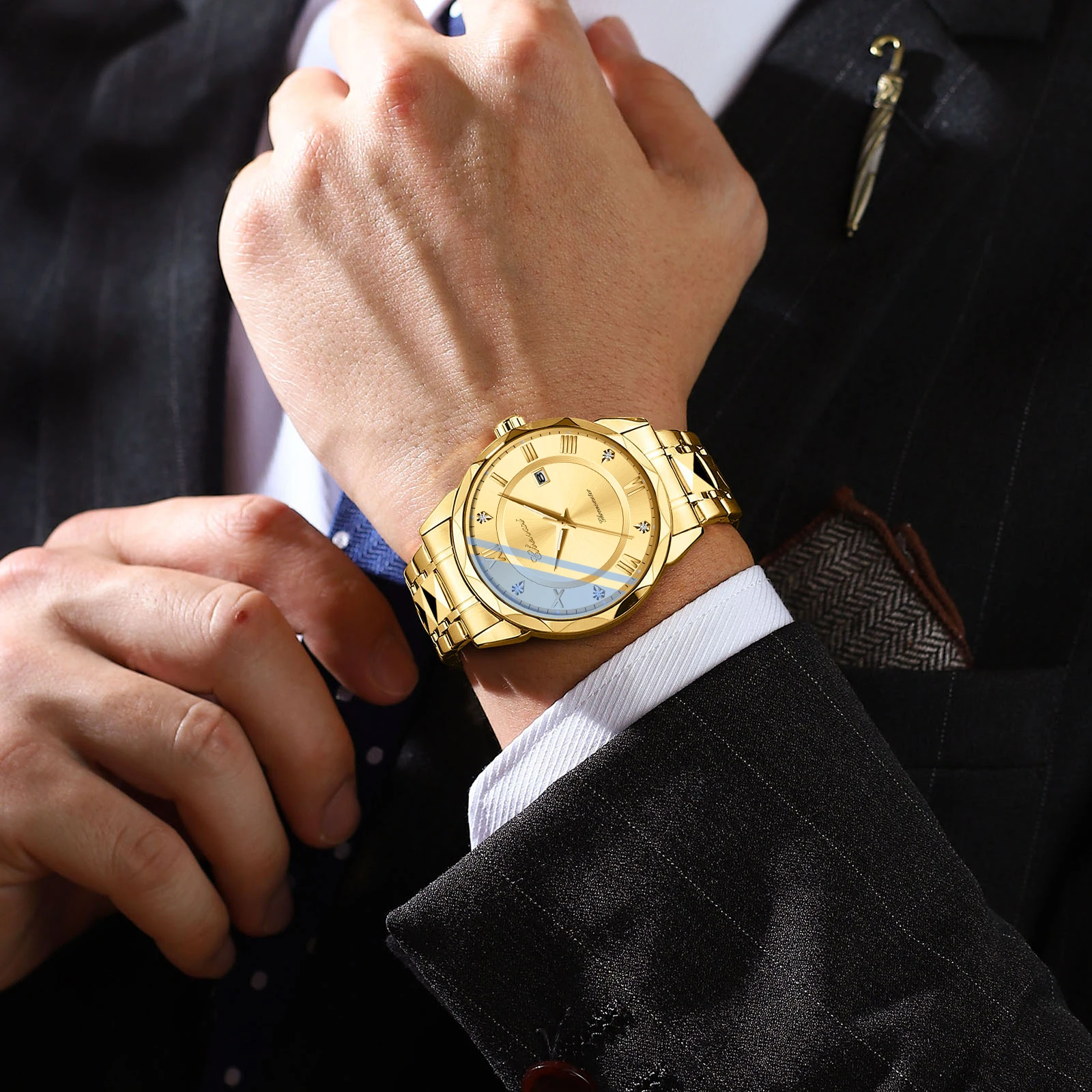 CHENXI 682 หรูหรานาฬิกากันน้ํา Night Light ปฏิทินนาฬิกาผู้ชายแถบเหล็กควอตซ์นาฬิกาสําหรับชาย Relogio Masculino นาฬิกา