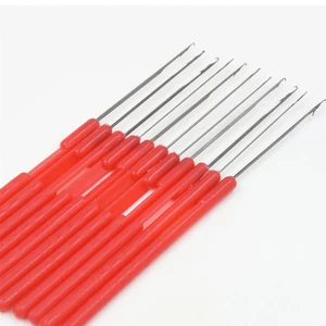 Renda Crochet Hook Jarum Rajut Pegangan Plastik Kecil Crochet Kait Rambut Tenun untuk Kepang 5 Buah / Banyak 10 rambut gimbal jarum rajut penjualan terbaik - №