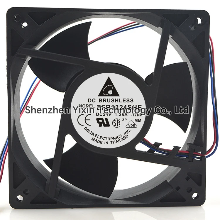 دلتا EFB1324SHE DC24V 1.38a 127*38 مللي متر 12738 12 سنتيمتر الأصلي مزدوجة الكرة تحمل ارتفاع تدفق الهواء العاكس مروحة التبريد