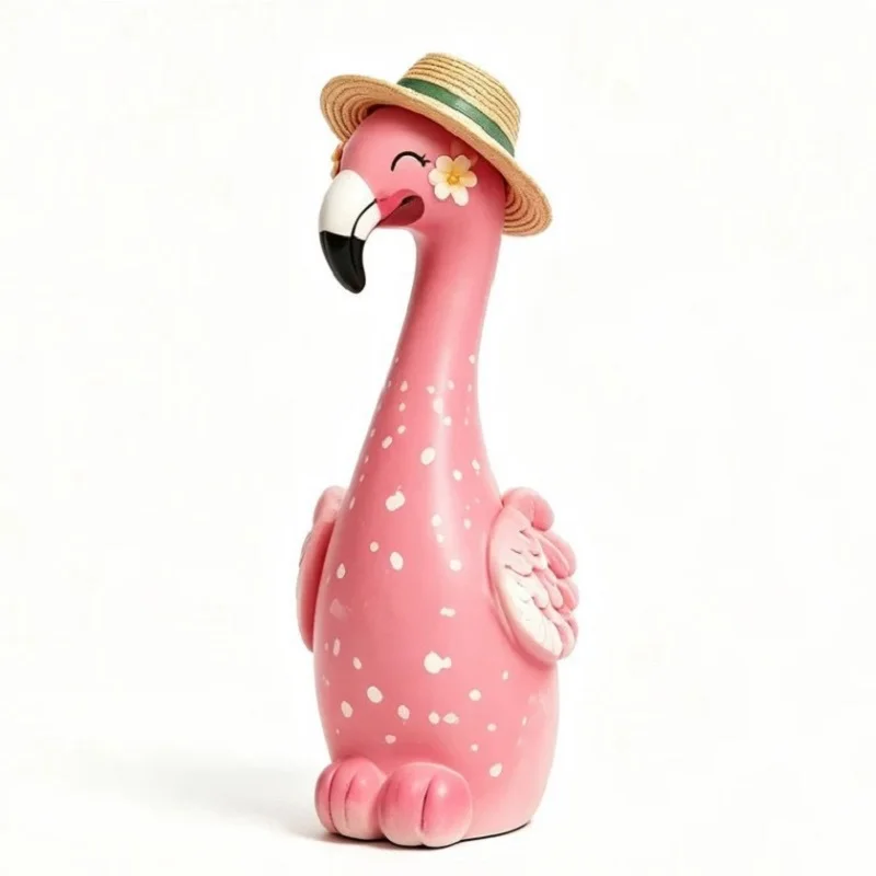 Creative Swan Vase Gift Peach-Pink Flower Language Bird Bottle Resin Handicraft Display Piece Modern Living Room Decoration