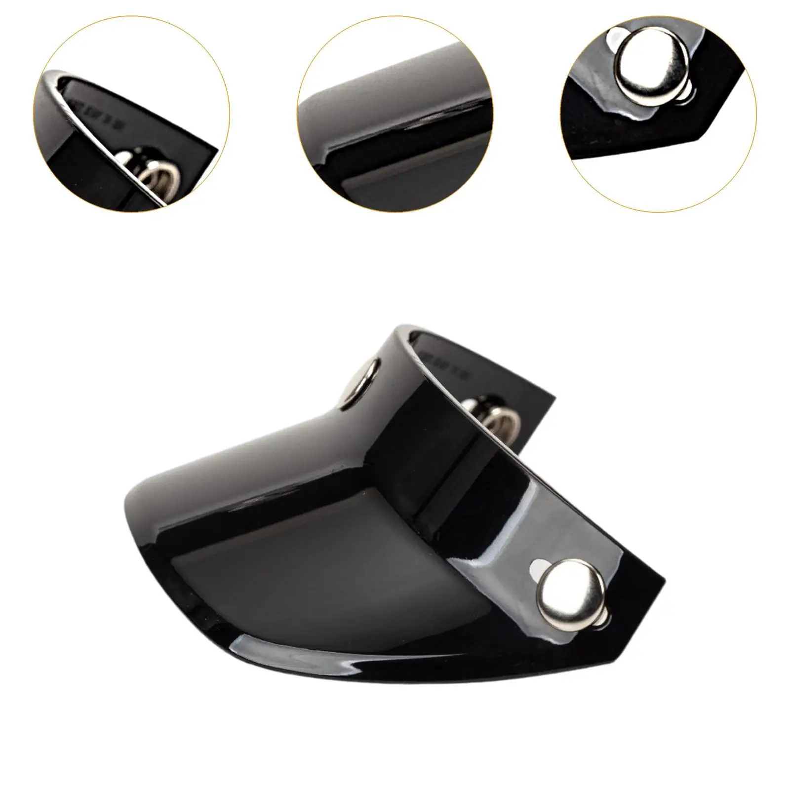 Motorcycle Helmet Visor Peak Shield Easy Installation 3 Snap Sun Protection