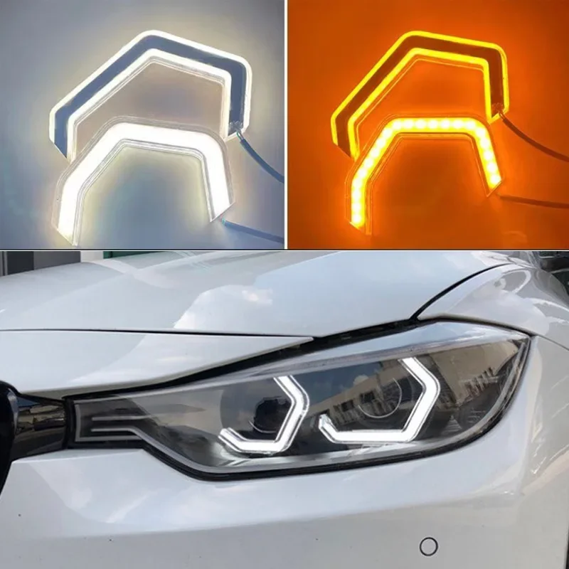 

White Yellow / RGB Angel Eyes Daytime Running Lights For BMW M2 M3 M4 M5 F10 F11 F18 F01 F02 F03 F04