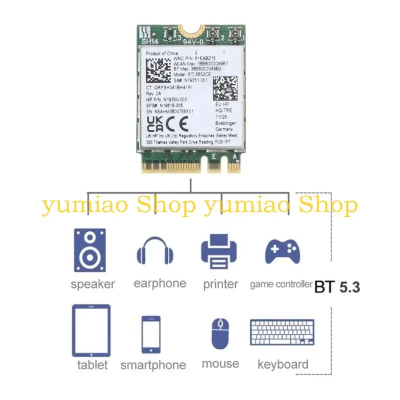 

587B WiFi 6E NetworkCard RTL8852CE M.2 NGFF Wireless Adapter 2.4/5/6Ghz Bluetooth5.3