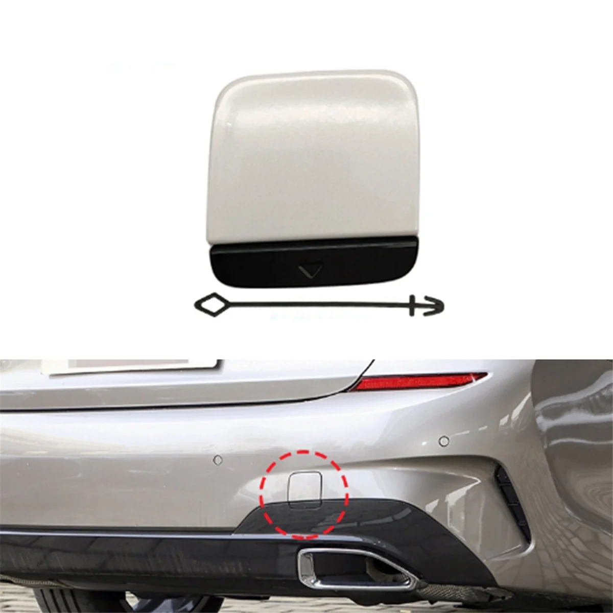 Car Rear Bumper Tow Hook Cover Cap Painted 51129448791 for 3 Series G20 2020-2022 White