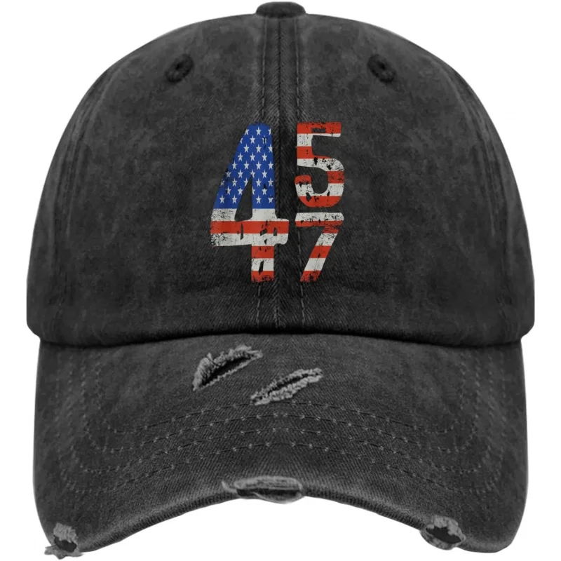 

Trump 2024 45 47 Vintage American Flag Retro Hats for Womens