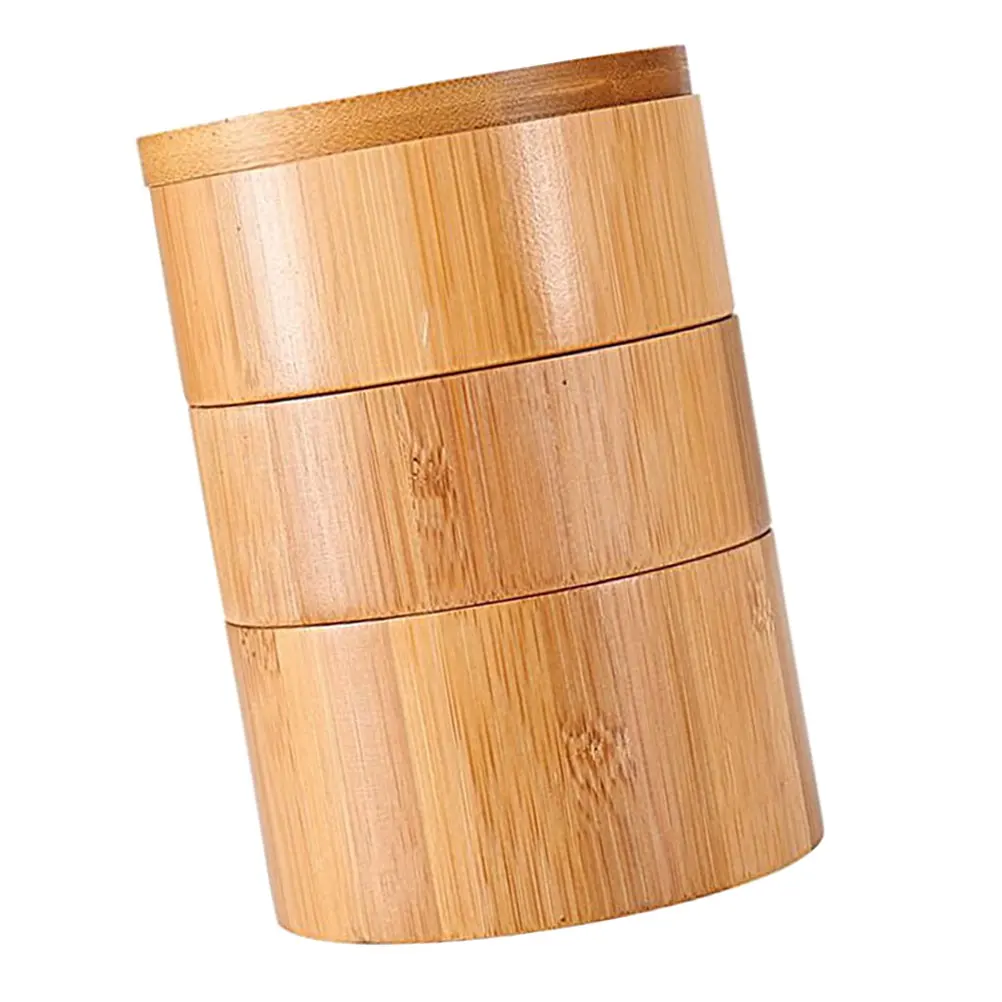 

Bamboo Spice Box 3 Layer Rotating Condiment Containers Kitchen Gadgets Seasoning Organizer Sugar Container Household Storage